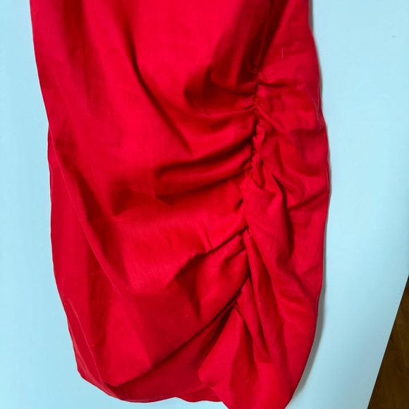 J. Crew Collection Red Ruched Dress - Picture 2 of 10